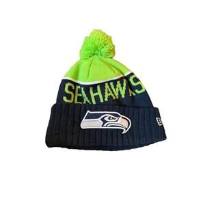 Seattle Seahawks Beanie Winter Hat NFL Cuffed Knit Pom